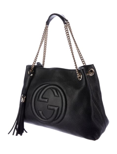 gucci bag black gold chain|Gucci chain shoulder handbags.